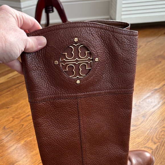 Tory Burch Rich Brown Heeled Boots - Picture 2 of 7